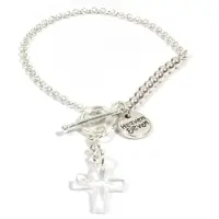 Heaven Eleven dames Armband zilver plating - zilver plating kralen - kruisje