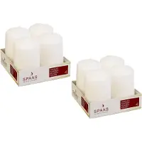Spaas Stompkaarsen/zuilkaarsen - set van 16x - creme wit - D5 x H8 cm - 12 branduren