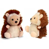 Keel Toys Set van 2x stuks pluche knuffel egels/egel van 14 cm - Dieren knuffelbeesten voor kinderen of decoratie