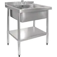 Vogue RVS spoeltafel met onderplank | 75x60x96 cm