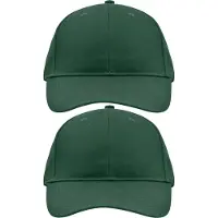 Myrtle beach 2x stuks 6-panel baseball donkergroene caps/petjes