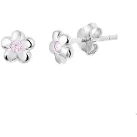 TFT Oorknoppen Bloem En Zirkonia Zilver Gerhodineerd Glanzend 5.5 mm x 6 mm