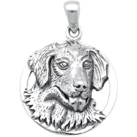 MOOYE ® - Collectie Zilveren Golden retriever in ring kettinghanger