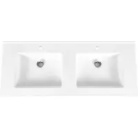 Bally Beta Solid Surface Dubbele Wastafel 120cm Acryl Wit