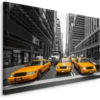 Karo-art Schilderij Gele taxi in New York City, 4 maten, wanddecoratie
