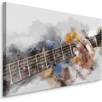 Karo-art Schilderij - abstracte gitaar in handen, 4 maten, hoge kwaliteit canvas zeer scherp geprijsd