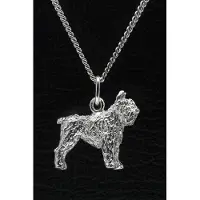 MOOYE ® - Collectie Zilveren Bouvier ketting hanger - oren gecoupeerd - groot