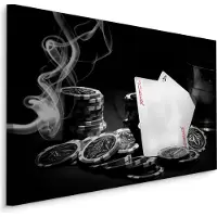 Karo-art Schilderij - Poker Set, Speelkaarten, zwart/wit/rood, Premium Print