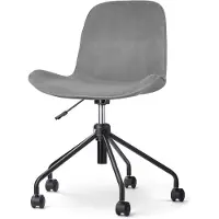 Nolon Bureaustoel Nout | fluweel grijs 51x82x40 cm bureaustoelen | NADUVI