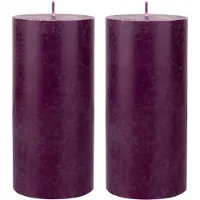 Duni 3x stuks paarse cilinderkaarsen/stompkaarsen 15 x 7 cm 50 branduren - geurloze kaarsen paars