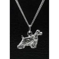 MOOYE ® - Collectie Zilveren Amerikaanse cocker spaniel ketting hanger - groot