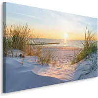Karo-art Schilderij - Noordzee en duinen, multi-gekleurd, prachtige wanddecoratie