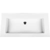Bally Beta Solid Surface Enkele Wastafel 80cm Zonder Kraangat Acryl Wit