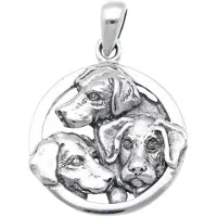 MOOYE ® - Collectie Zilveren Labrador retriever in ring kettinghanger