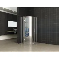 Bally Sphere Shower Douchecabine Kwartrond Draaideur Linksdraaiend 90x90x200cm 8mm Antikalk Veiligheidsglas Met NANO Coating Chroom