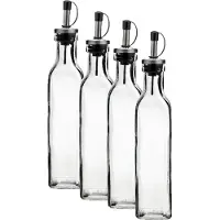 COSY&TRENDY Cosy & Trendy Olie en azijn flessen - 6x - glas - 300 ml - schenktuit - afsluitbare dop