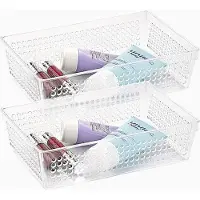 PlasticForte Opbergbakje - Pakket van 8x stuks - mandje - organizer - 23,5 x 15,5 cm - transparant