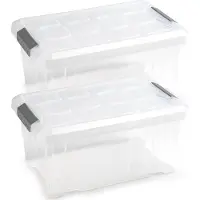 PlasticForte Opbergbak met deksel - 8x - 5 liter - transparant - 29 x 19 x 14 cm - opslagbak