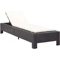 vidaXL Ligbed met kussen poly rattan zwart