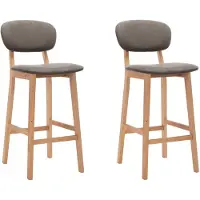 vidaXL Barkrukken 2 st stof taupe
