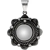 MOOYE ® - Collectie Zilveren Foto medaillon Bloem fantasie ketting hanger