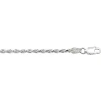 The Jewelry Collection Armband Koord Gediamanteerd 2,8 mm - Zilver