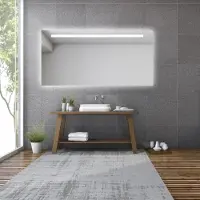 Gliss Design Spiegel Horizontaal Led Standaard Verlichting 140cm En Spiegelverwarming
