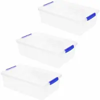 PlasticForte Opbergbox met deksel - 10x - 2 liter - transparant - kunststof - opbergkist