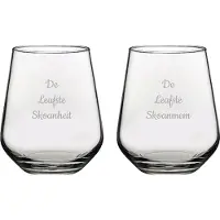 Pasabahce Gegraveerde Drinkglas 42,5cl De Leafste Skoanheit-De Leafste Skoanmem