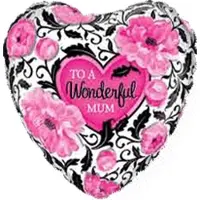 Qualatex - Folieballon hart To a Wonderful Mum 46cm