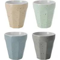 Excellent houseware Thee/koffie mokken set - 12x stuks - porselein - 250 ml - gekleurd