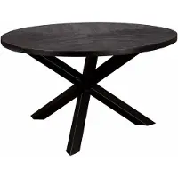 Tower Living Viola round diningtable iron leg - 130 - black sandblasted (Zwart, 130x130x77 diameter: 130cm)