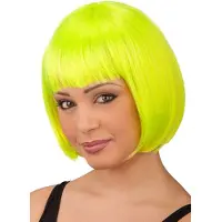 Carnival Toys Pruik Lovely Fluor Dames polyester Geel One-size