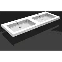 Bally Kera Dubbele Meubelwastafel Keramisch 120x46cm Met 2 Kraangaten