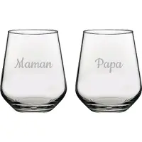 Pasabahce Drinkglas gegraveerd - 42,5cl - Maman & Papa