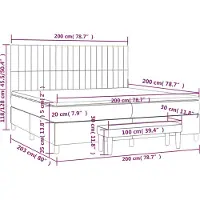 vidaXL Boxspringbed met matras, taupekleurig, 200x200 cm, gestoffeerd