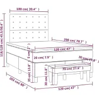 vidaXL Boxspring met matras stof donkerbruin 120x200 cm