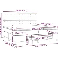 vidaXL Boxspringbed met matras, blauw, 200x200 cm, gestoffeerd
