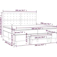 vidaXL Boxspring met matras stof taupe 200x200 cm