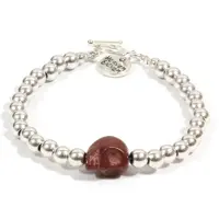 Heaven Eleven dames Armband zilver plating - bruin schedel