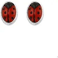 The Jewelry Collection TFT Oorknoppen Lieveheersbeestje Zilver Glanzend 4 mm x 3 mm