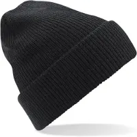 Beechfield Beanie muts voor volwassenen - zwart - 100% polyacryl