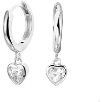 The Jewelry Collection Klapoorringen hart zirkonia