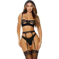 Forplay Just a Peek - Lingerie Set black M