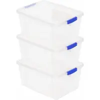PlasticForte Opbergbox met deksel - 8x - 1 liter - transparant - kunststof - opbergkist