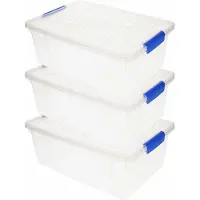 PlasticForte Opbergbox met deksel - 10x - 9 liter - transparant - kunststof - opbergkist