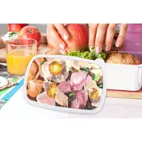 MuchoWow Broodtrommel Wit - Lunchbox - Brooddoos - Bloemen - Planten - Orchidee - Kunst - 18x12x6 cm - Volwassenen