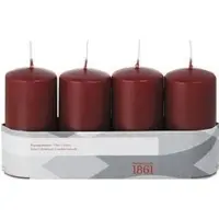 Trend Candles 20x Bordeauxrode cilinderkaars/stompkaars 5 x 10 cm 18 branduren - Geurloze donkerrode kaarsen - Woondecoraties