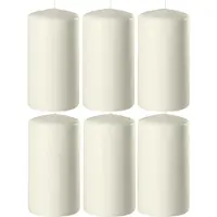 Enlightening Candles 8x Ivoorwitte cilinderkaarsen/stompkaarsen 6 x 10 cm 36 branduren - Geurloze kaarsen ivoorwit - Woondecoraties