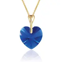 Montebello Ketting Pim HG98 - Swarovski Hart - 925 Zilver Verguld - Ø14mm - 40cm